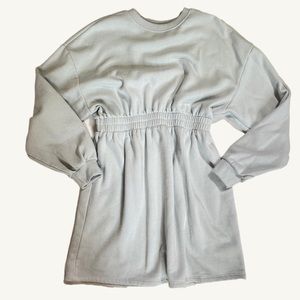 Divided Baby Blue Long Sleeve Sweater Dress Scrunch Waist Size Small
